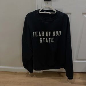Fear of God Essentials 90's Fleece Crewneck Jet Black Men Size XL